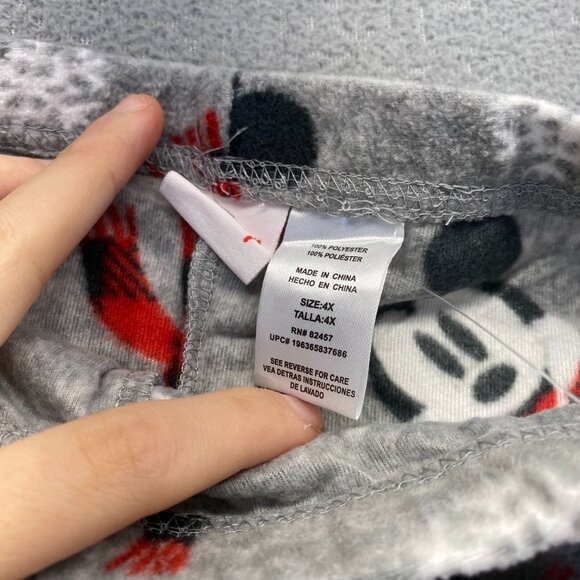 Disney Women's Size 4X Gray Fleece Mickey Mouse Printed Cozy Pajama Pants NWT - Picture 7 of 11